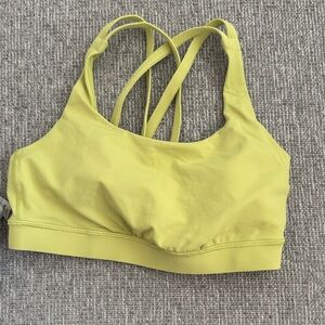Lime Green Strappy Sports Bra